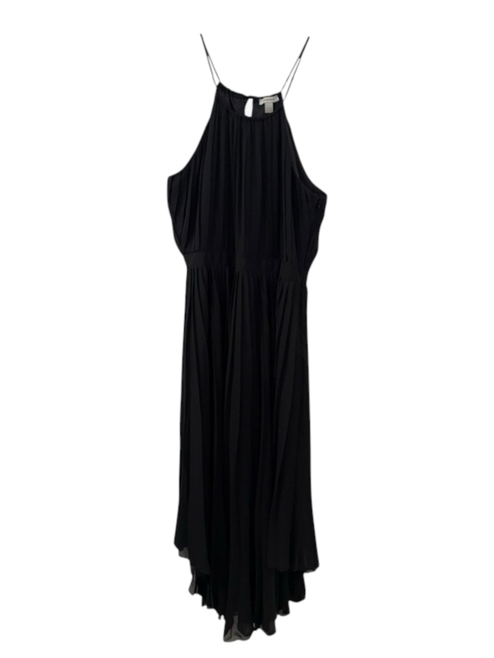 new Boston Proper 𖣴 Pleated Midi Handkerchief Hem Cocktail Dress 𖣴 Black 12 - Picture 3 of 16